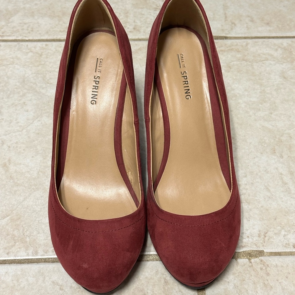 Call It Spring Women's Deep Red Heels